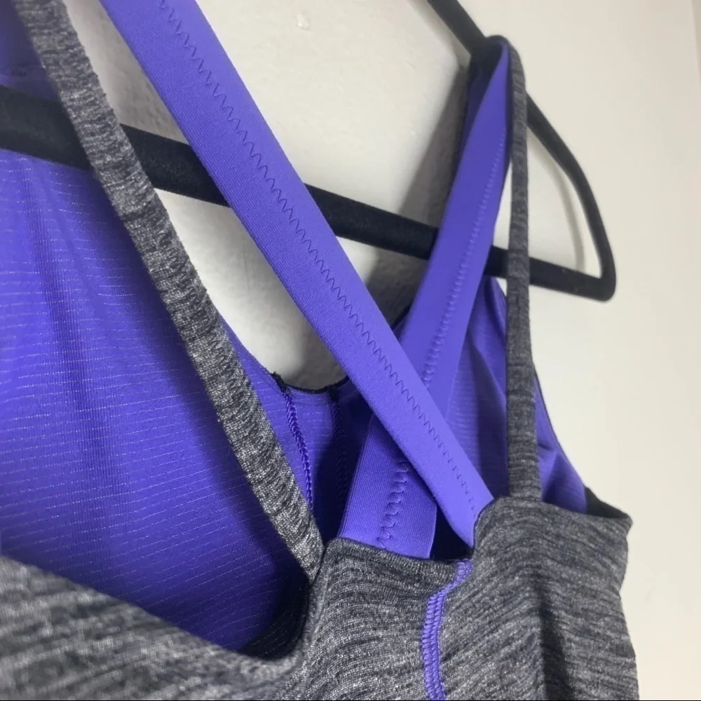 Lululemon Run For Gold Tank Top Strappy Back Gray